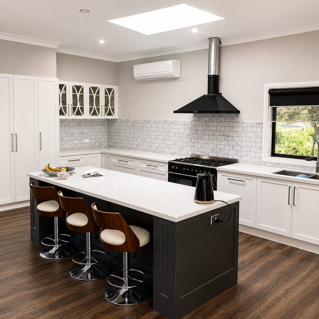 Contemporary kitchen featuring a large island bench, custom joinery and premium finishes